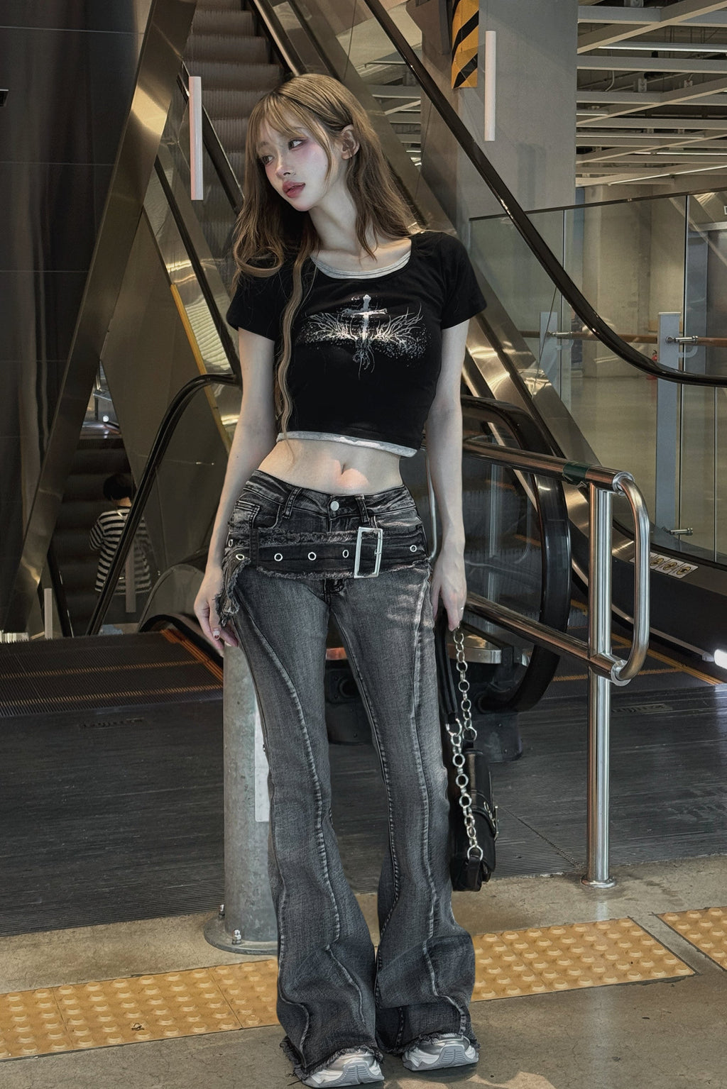 クロスデザインクロップドTシャツ KSG20940