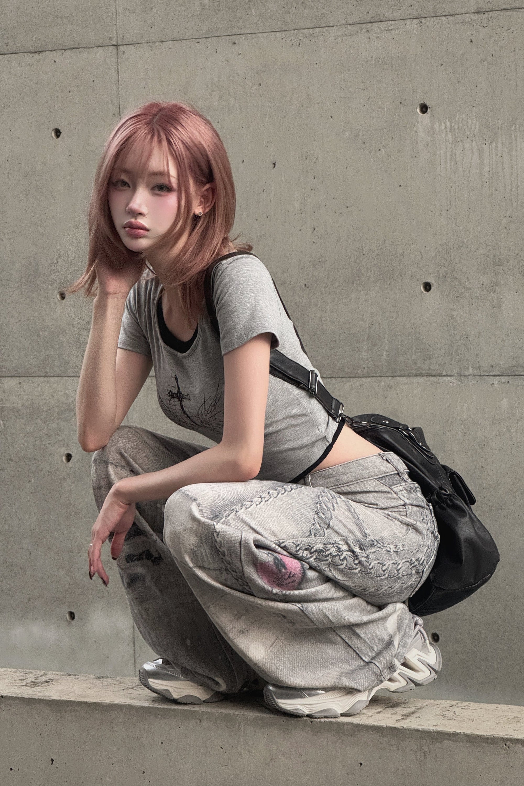 クロスデザインクロップドTシャツ KSG20940