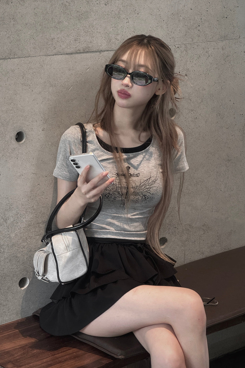 クロスデザインクロップドTシャツ KSG20940