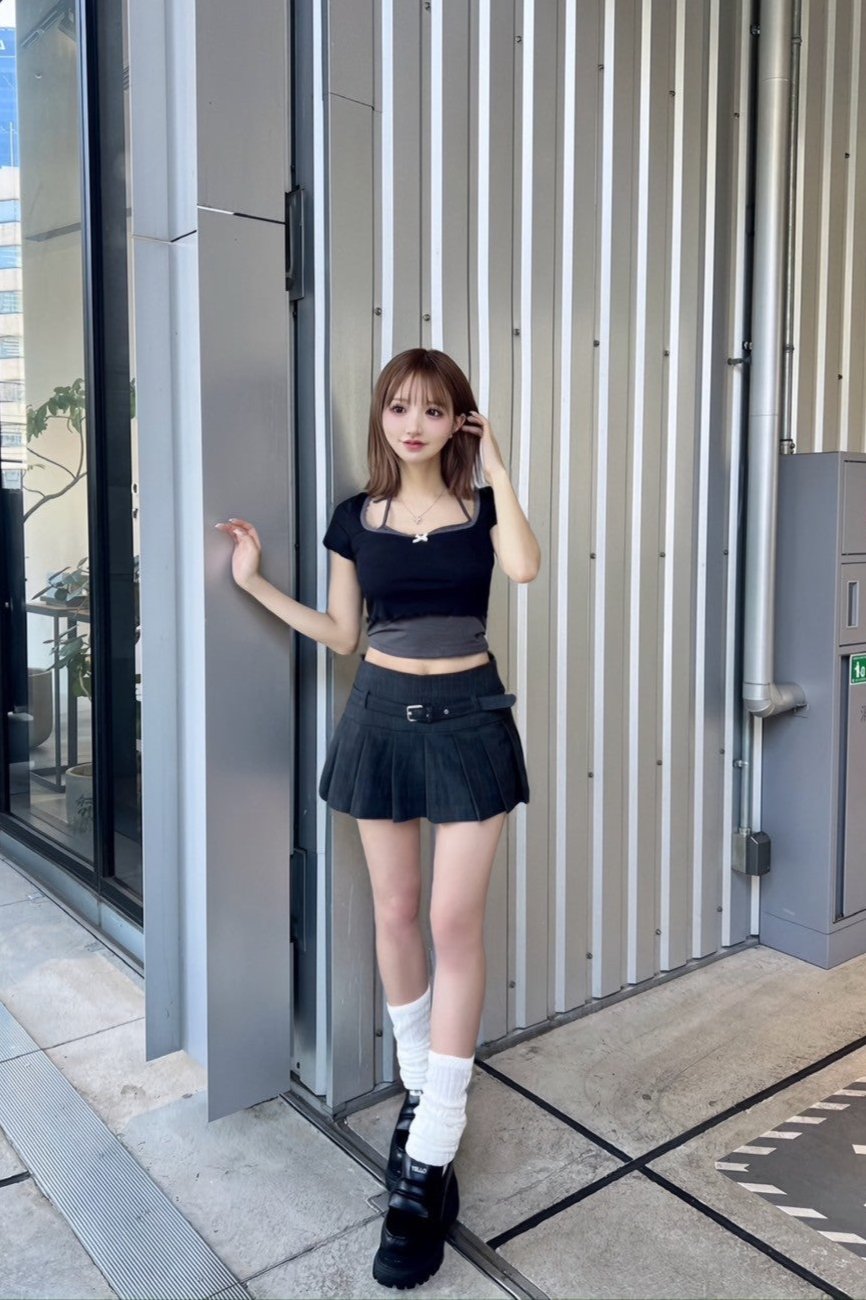 Bow Color-Block Short Sleeve Set