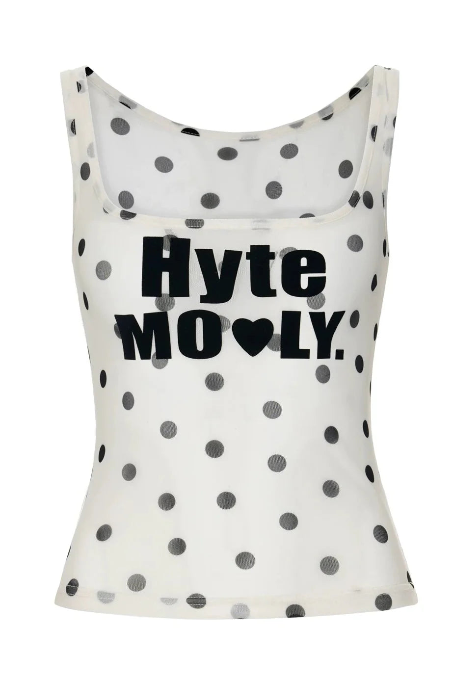 polka dot sheer graphic tank10037