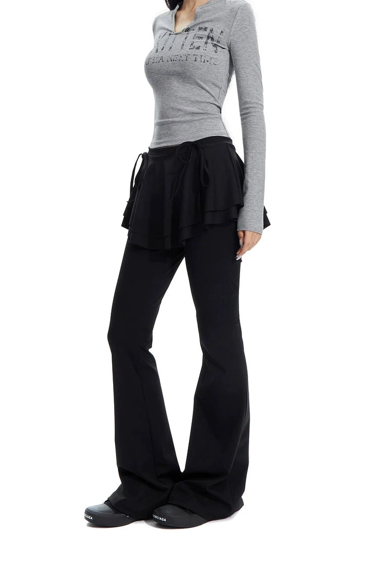 Balletcore flared skirt pants