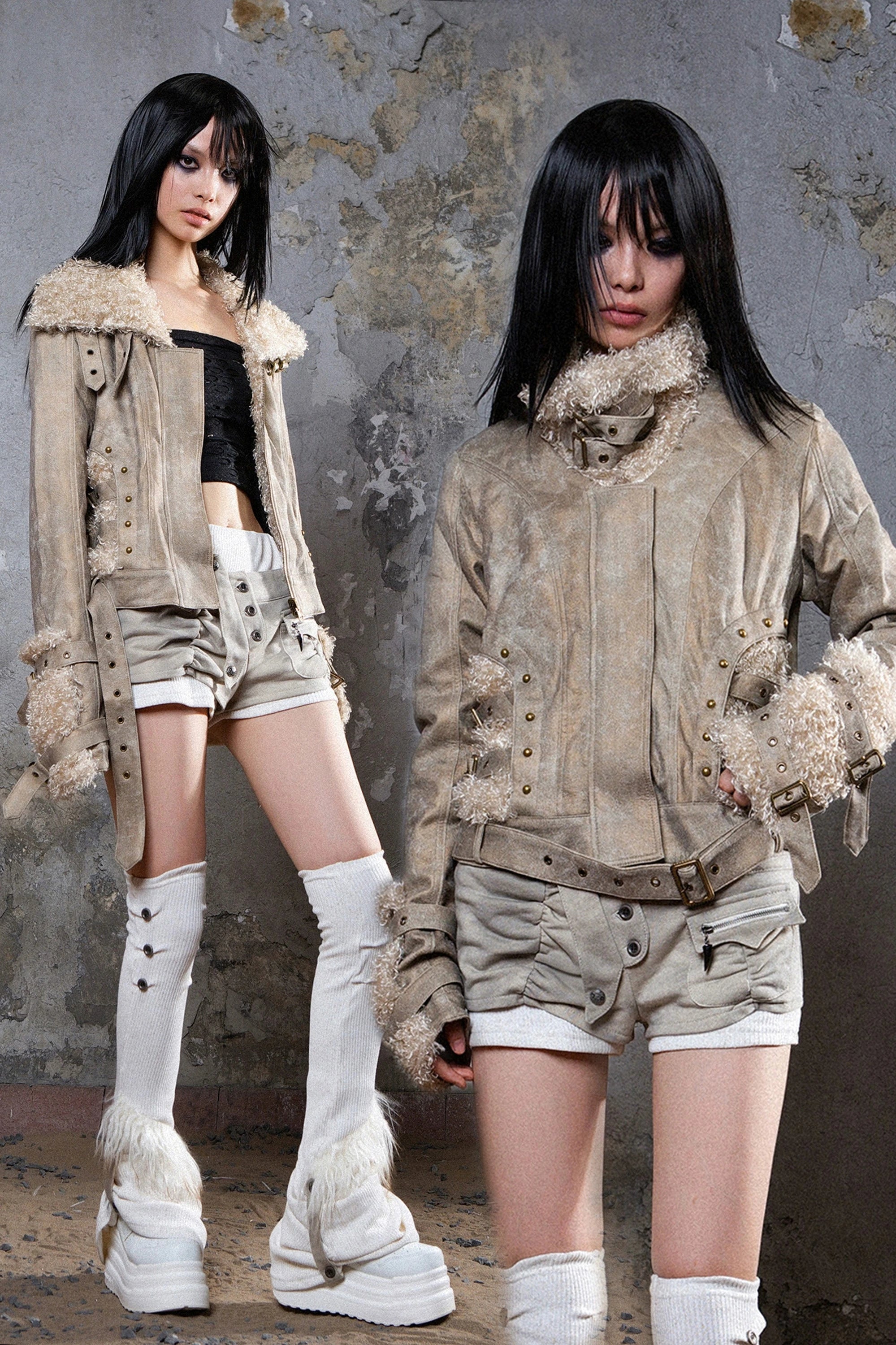 punk eco fur coat