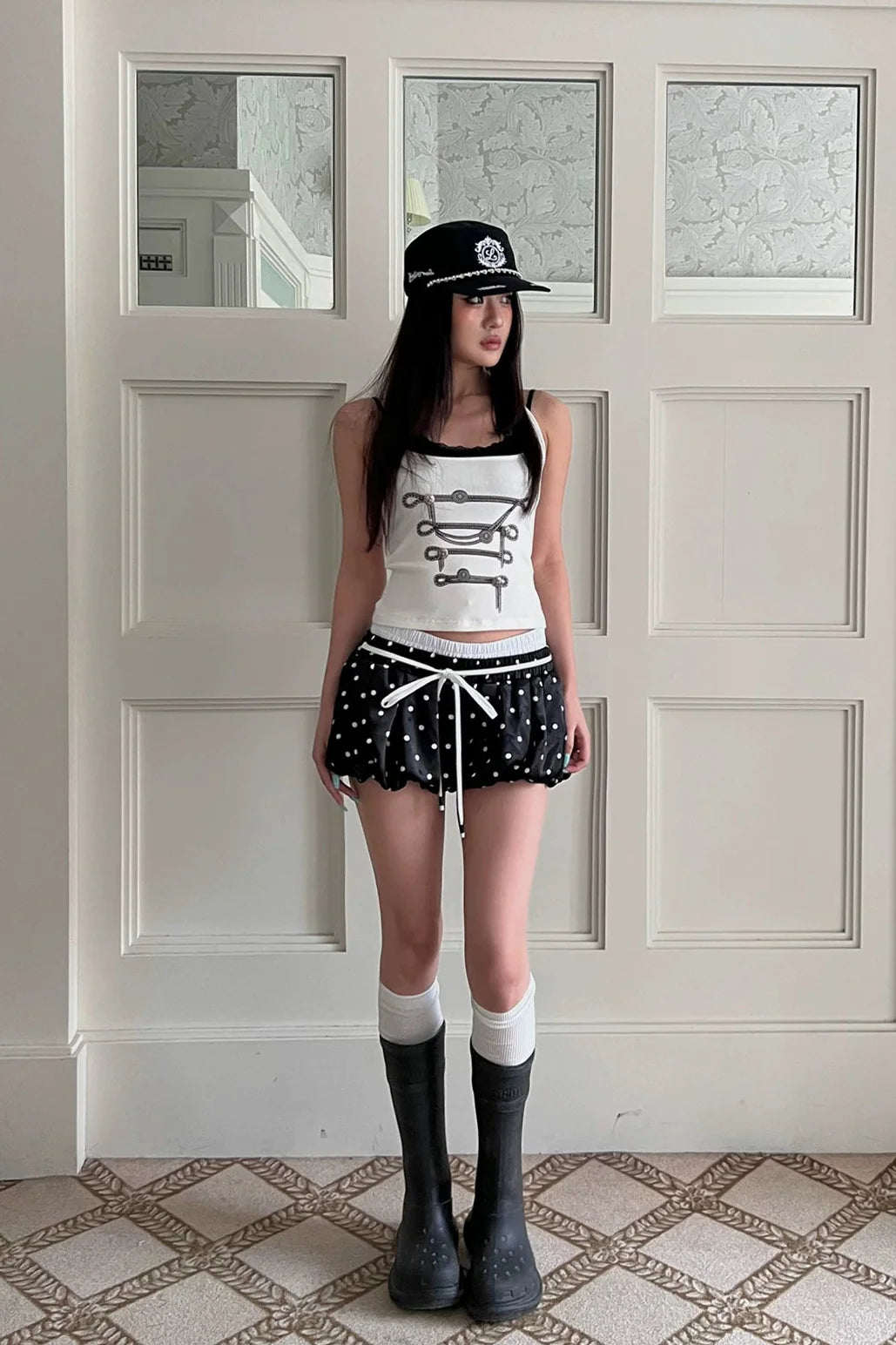 polka dot bubble shorts10005