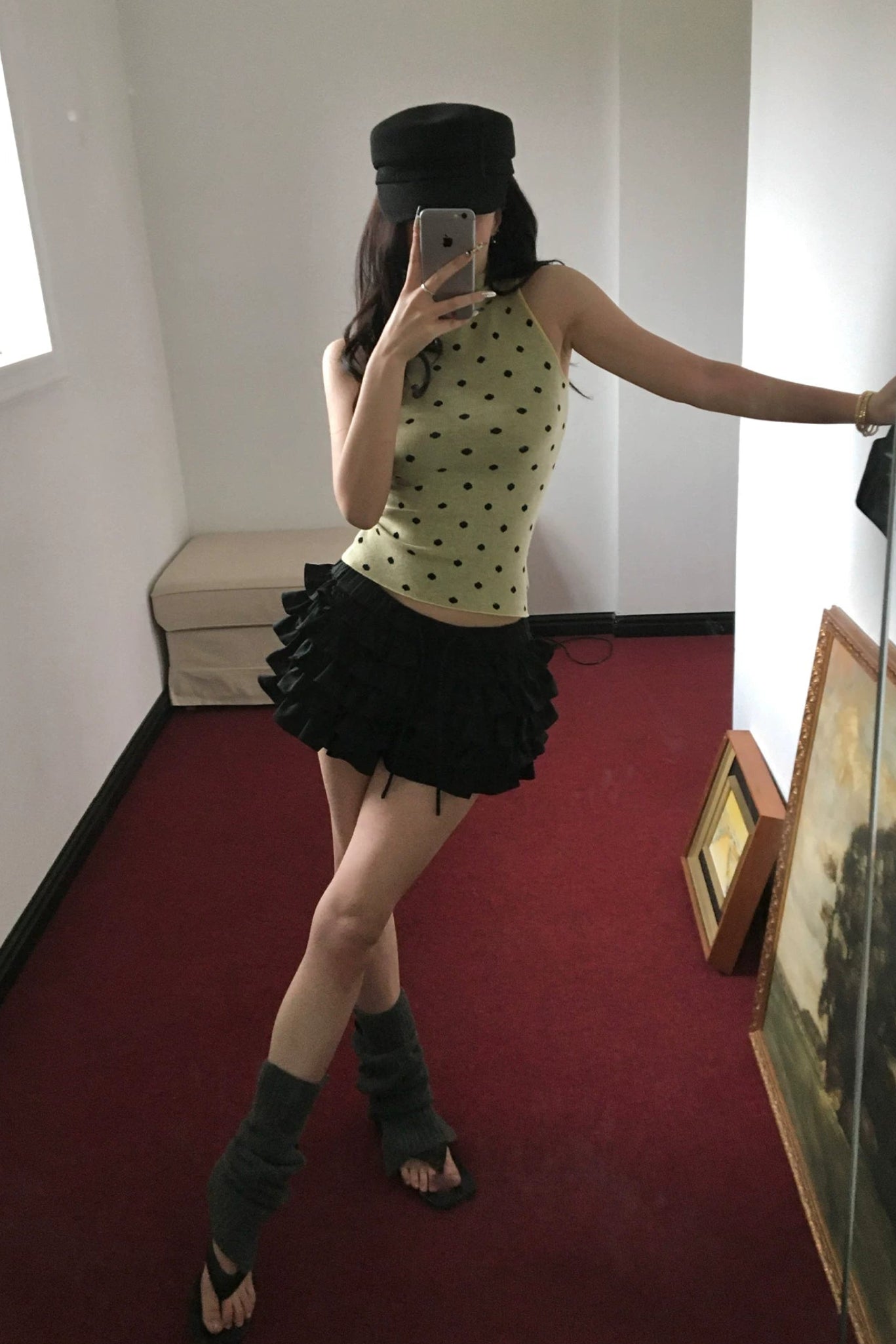 volume frill short pants
