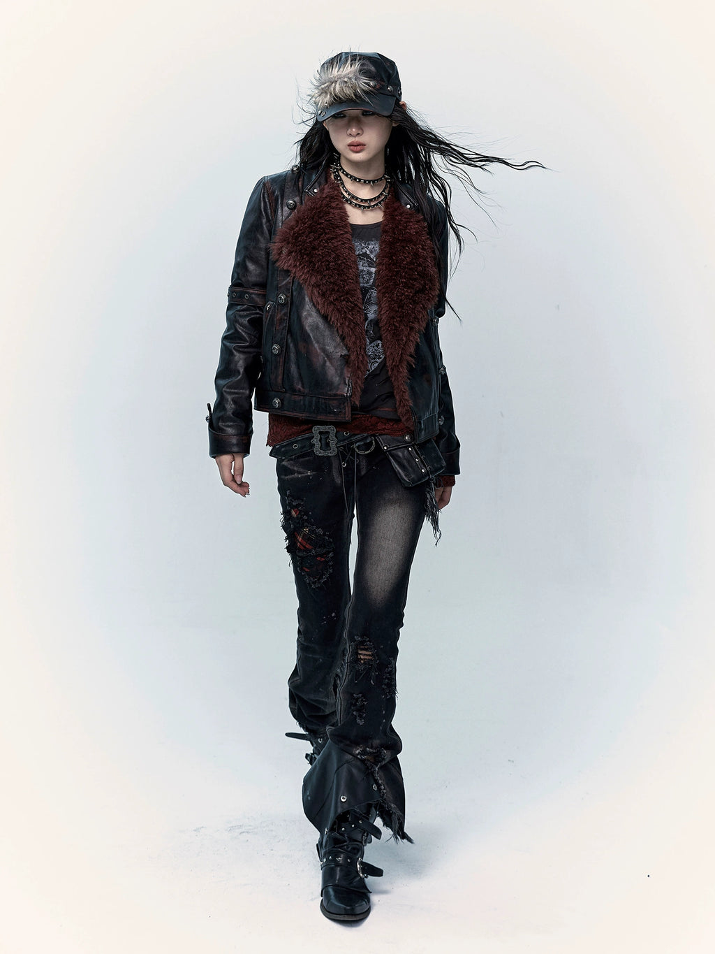 punk plaid denim