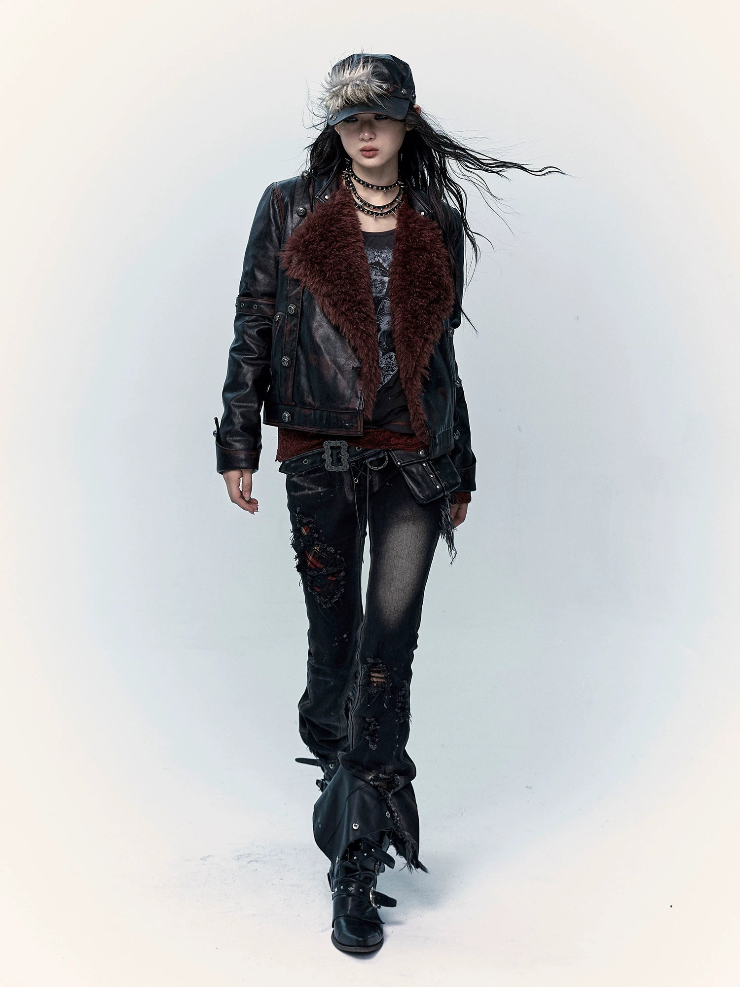 punk plaid denim