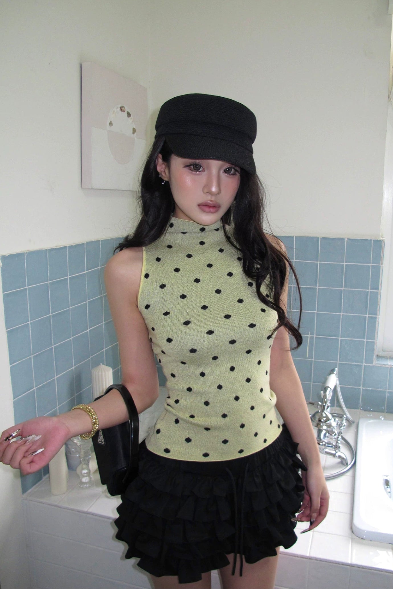 volume frill short pants