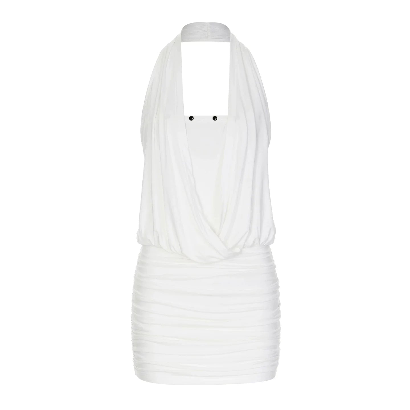 draped halter neck dress10019