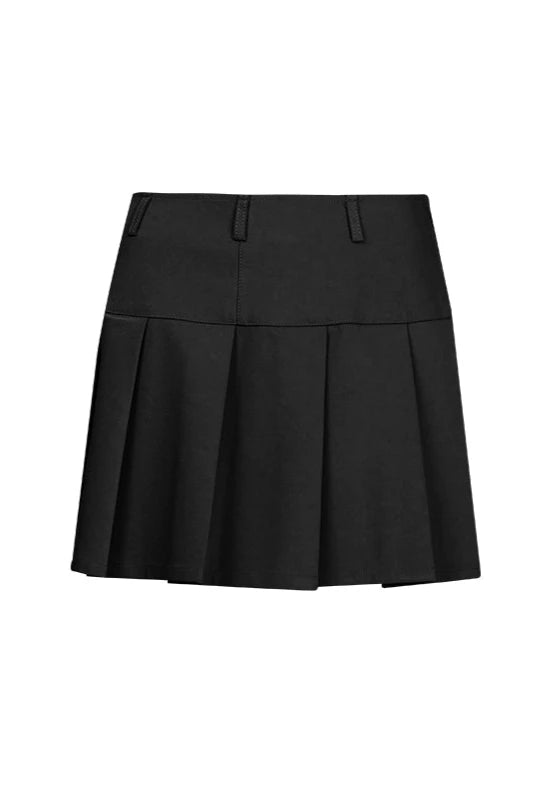 low-waist leather skirt pants