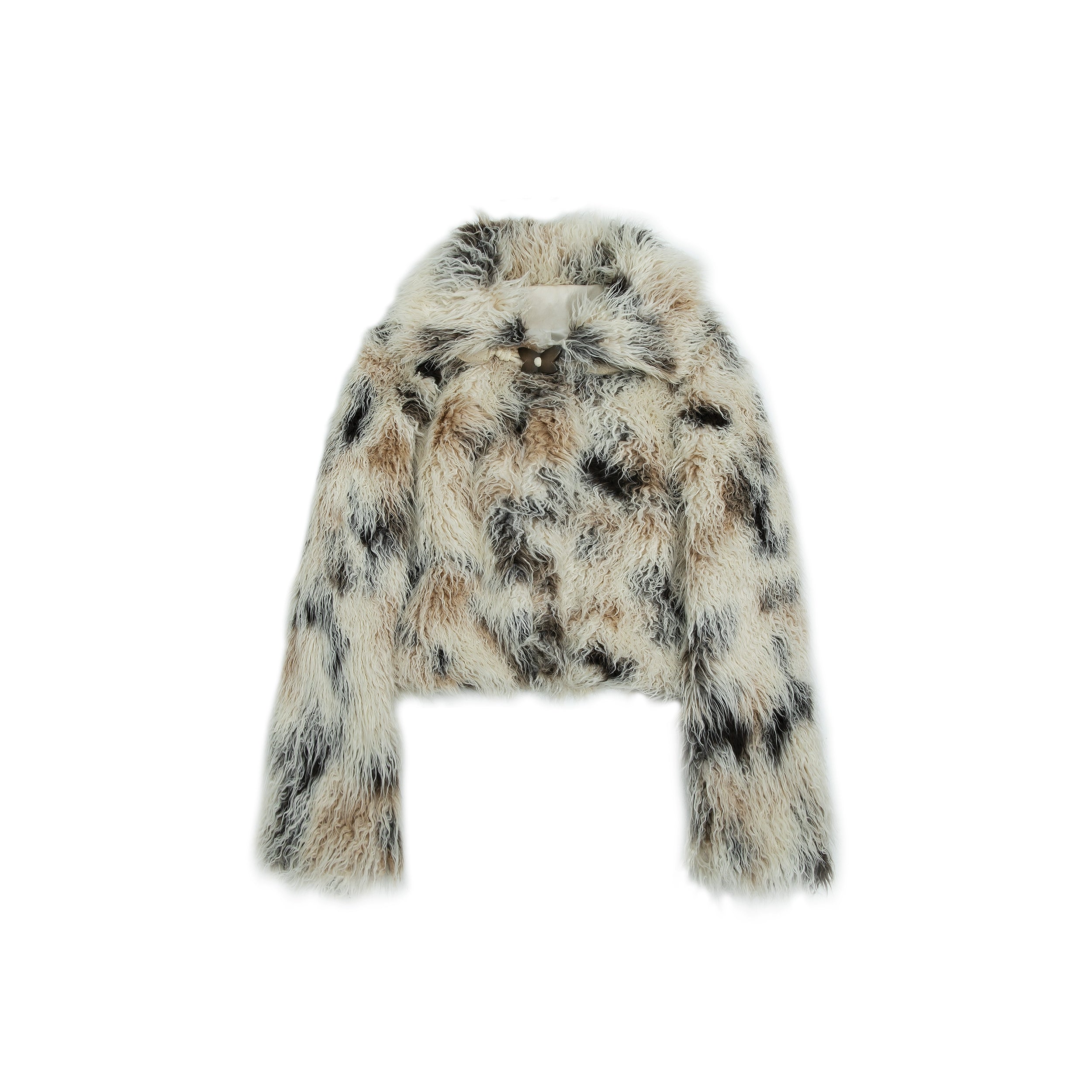 marble short fur jacket