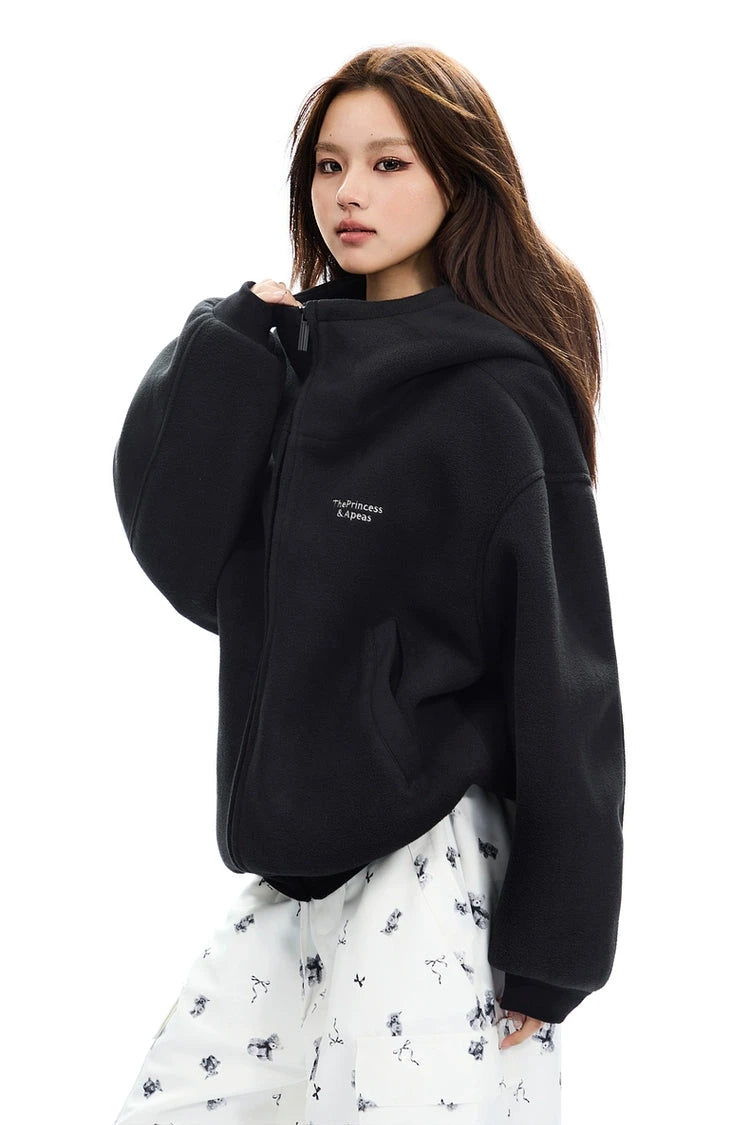 over large hoodie