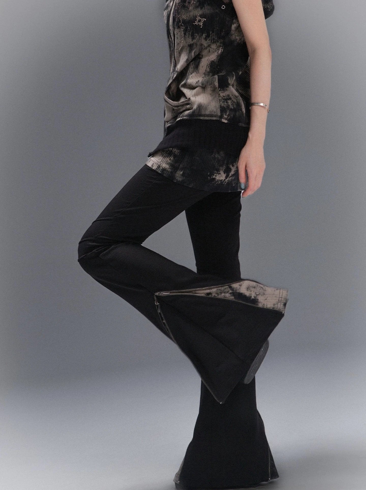 waist flare slim casual pants