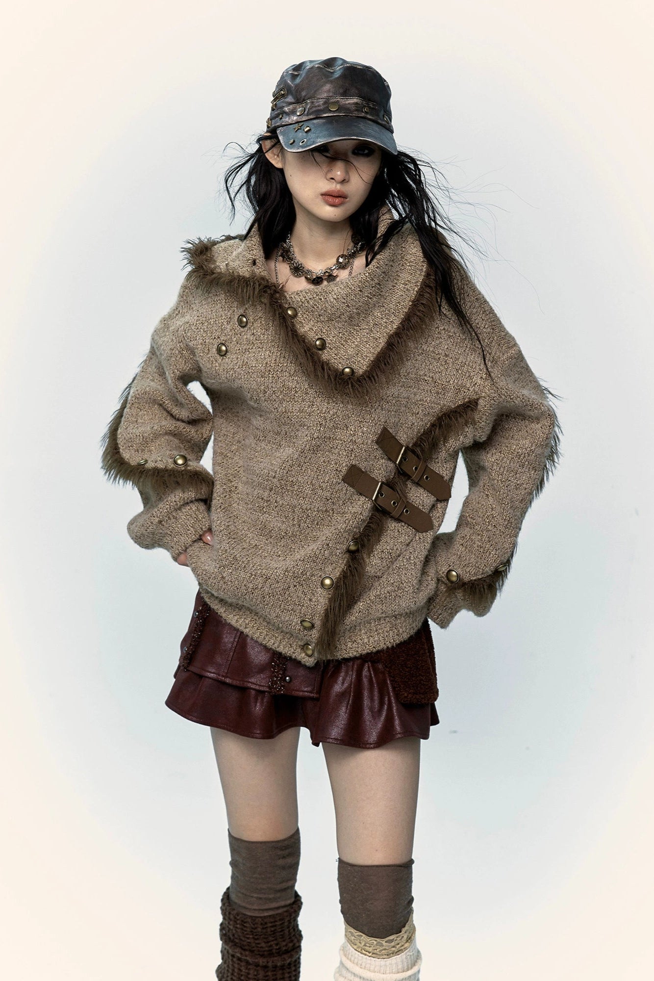 Brown loose knit