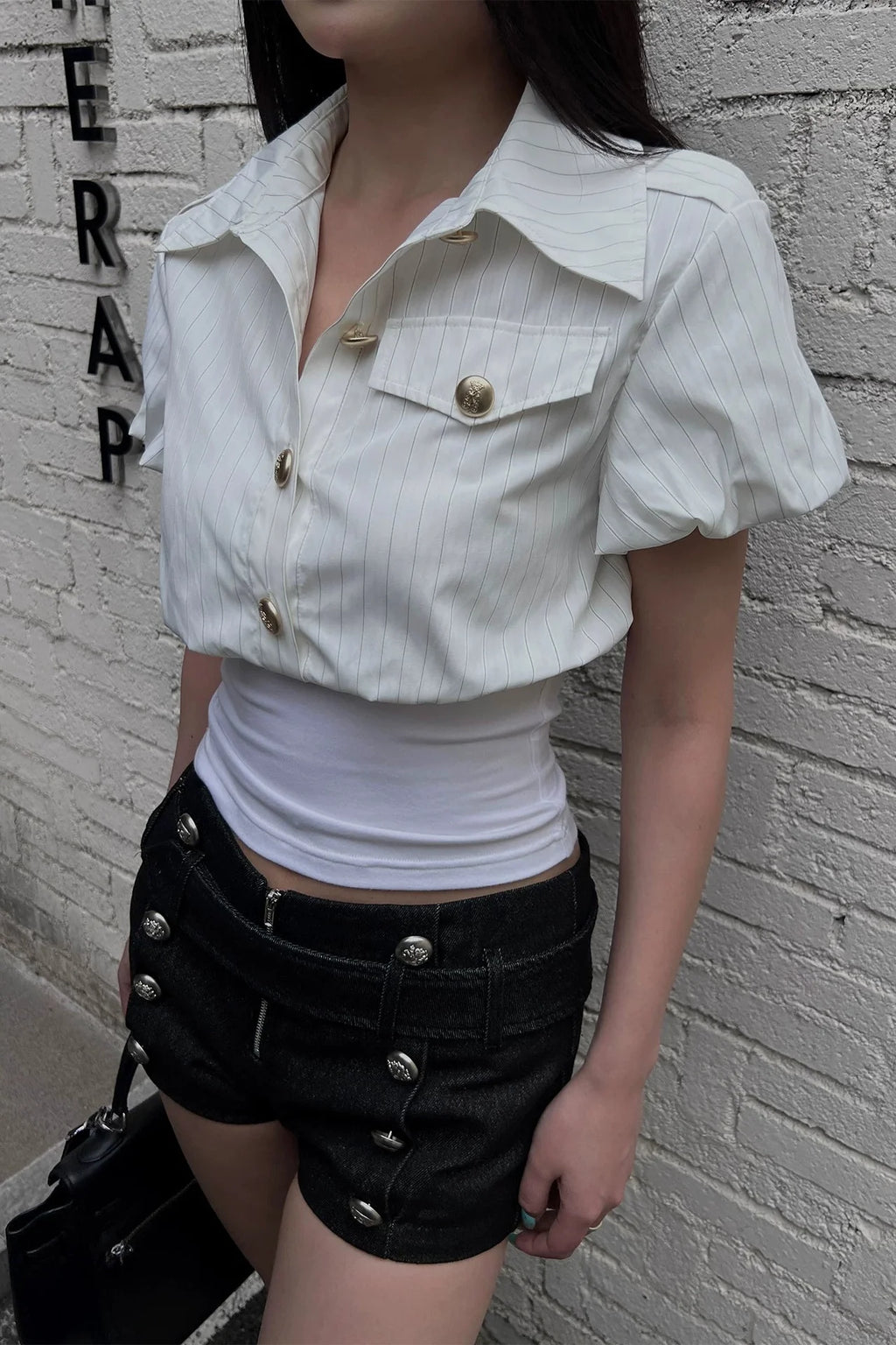 classic stripe short shirt10020