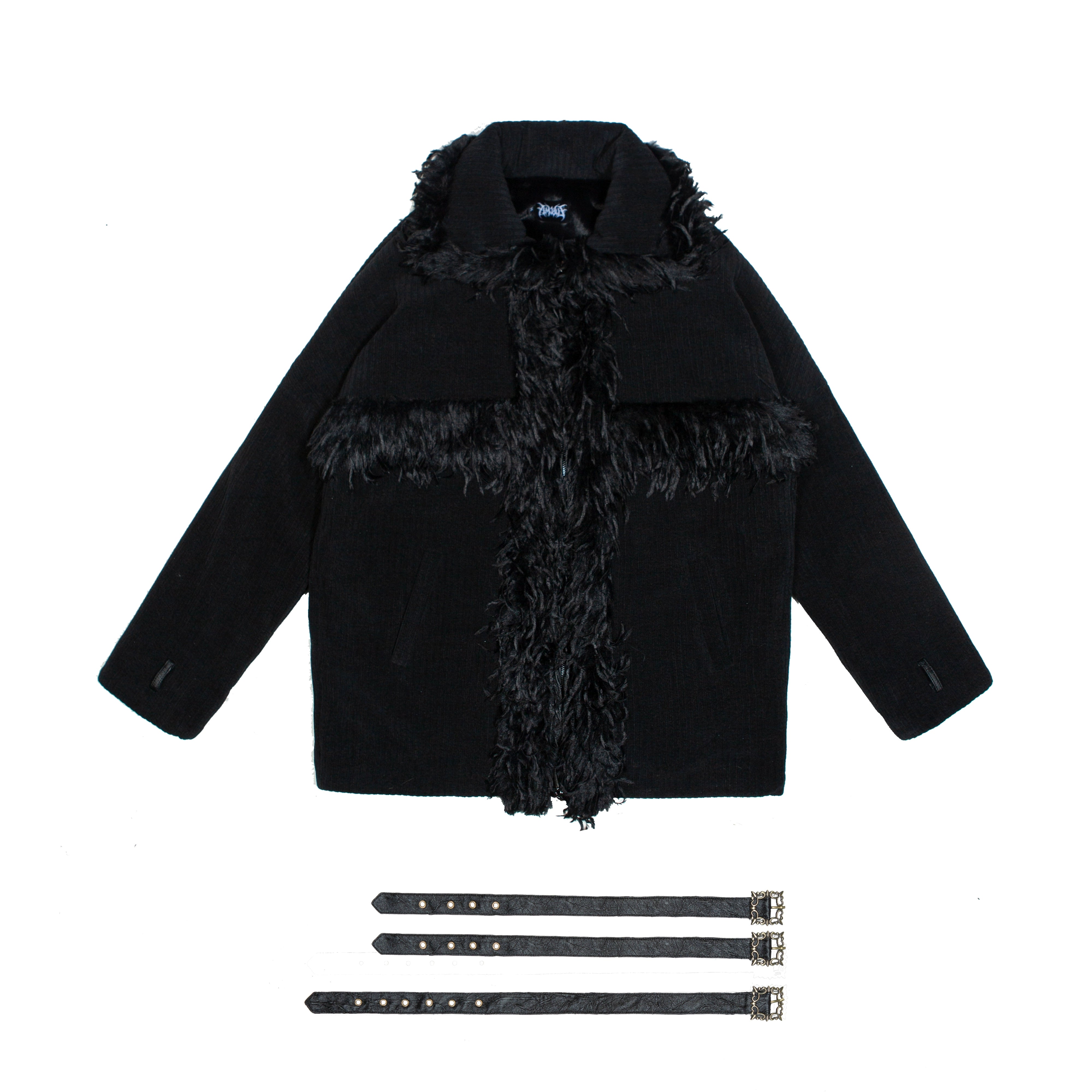 fur punk long coat