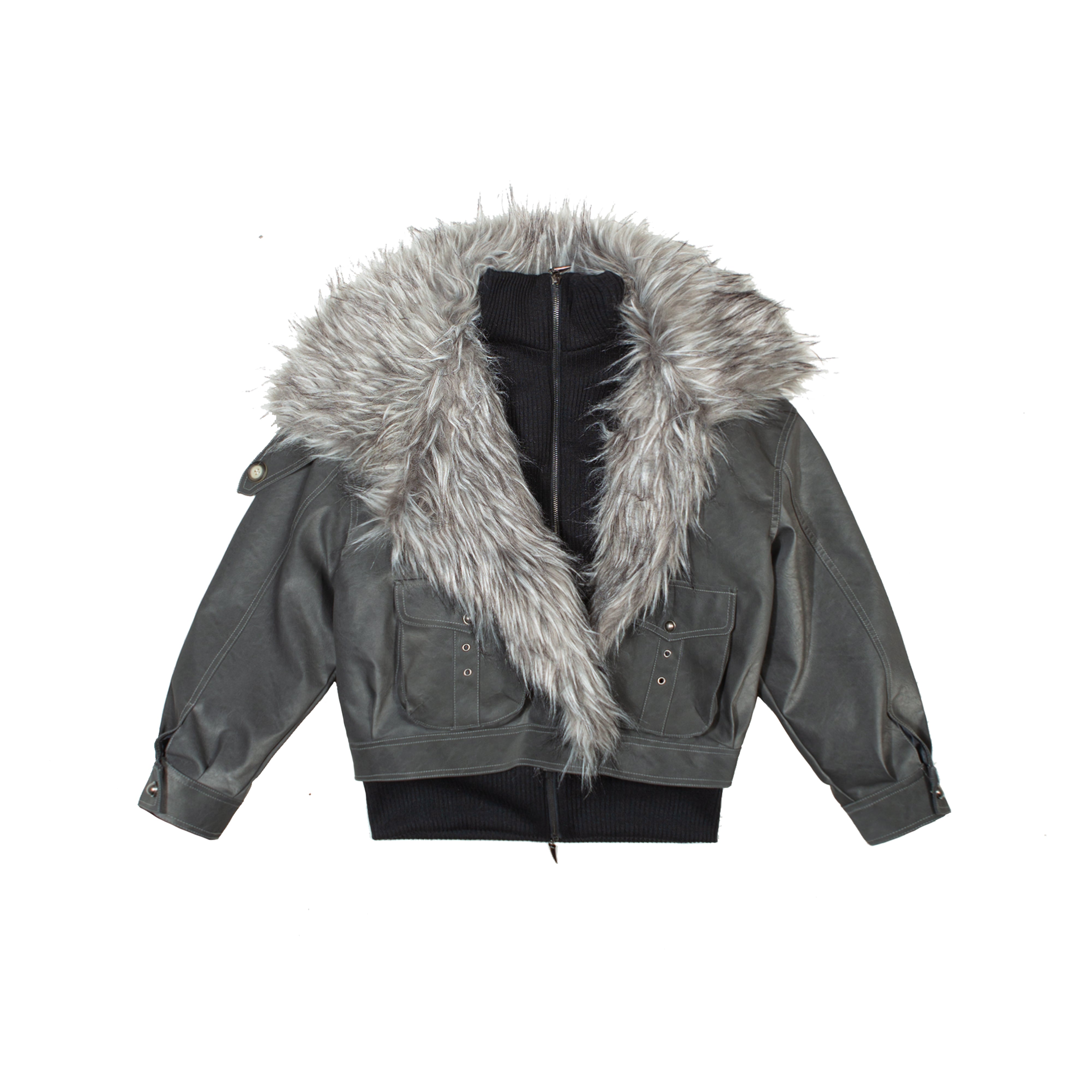 rock fur leather jacket