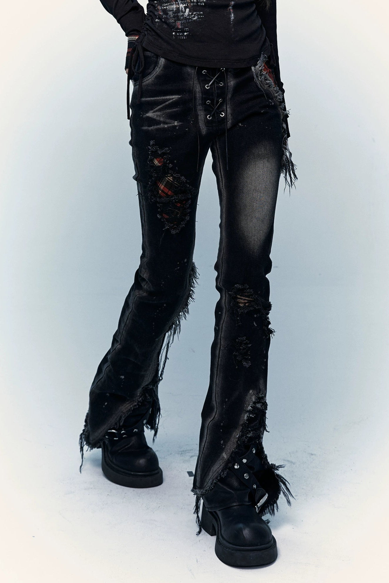 punk plaid denim