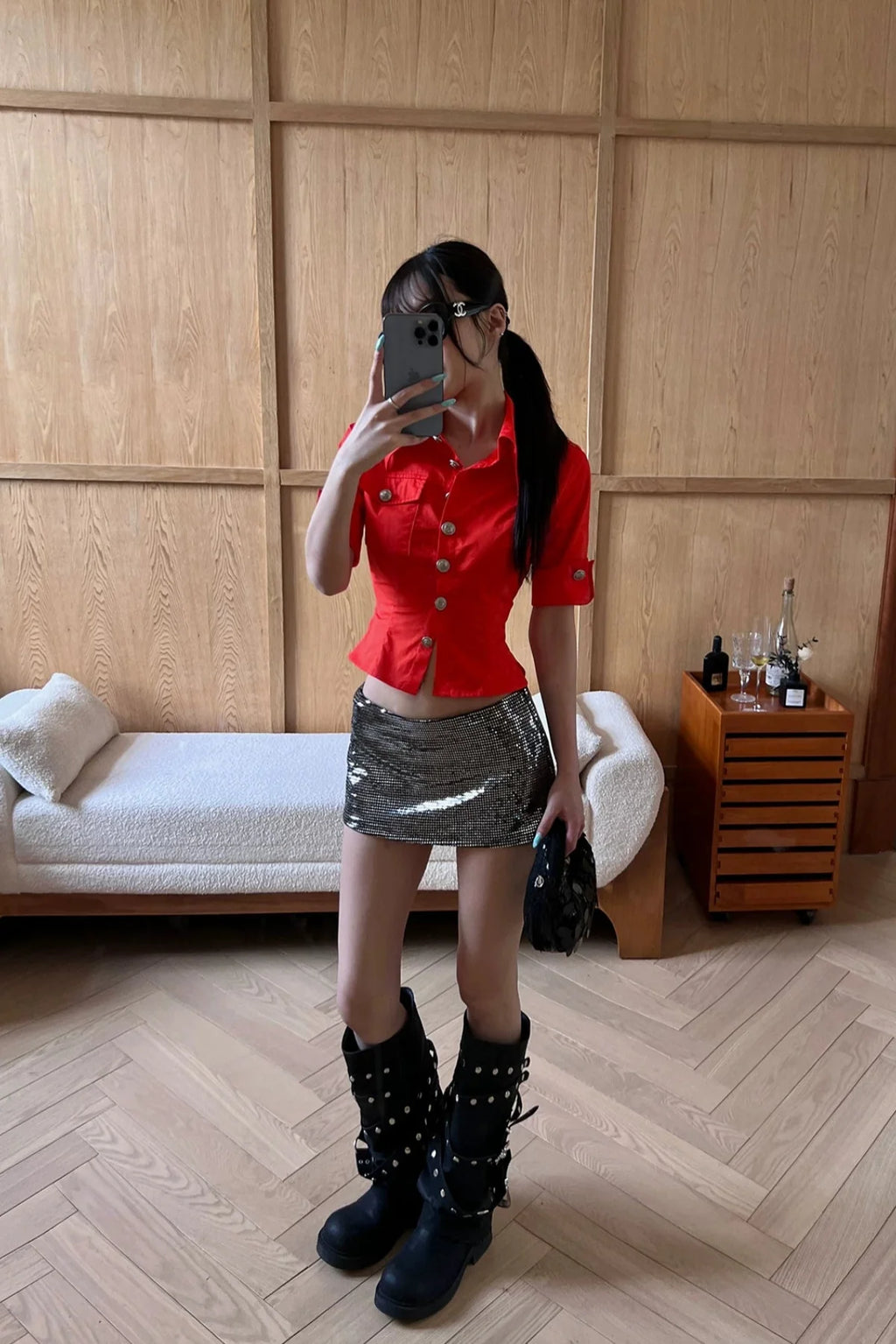 peplum hem short sleeve shirt10012