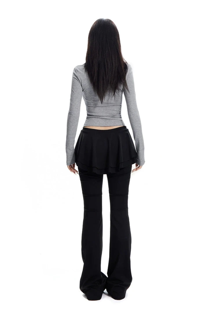 Balletcore flared skirt pants