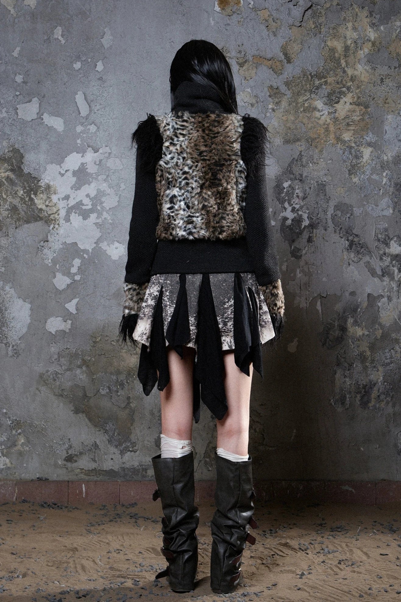 leopard fur short jacket