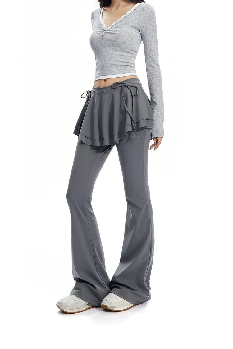 Balletcore flared skirt pants