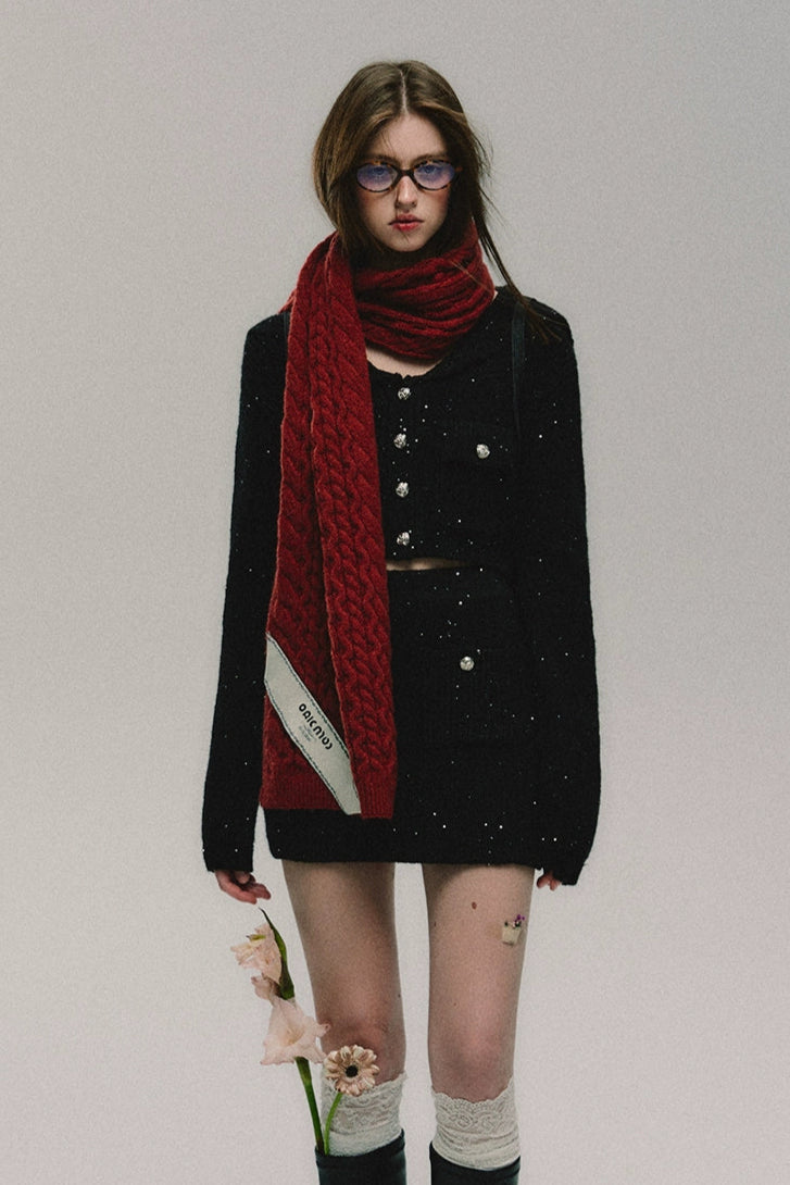 black tweed skirt