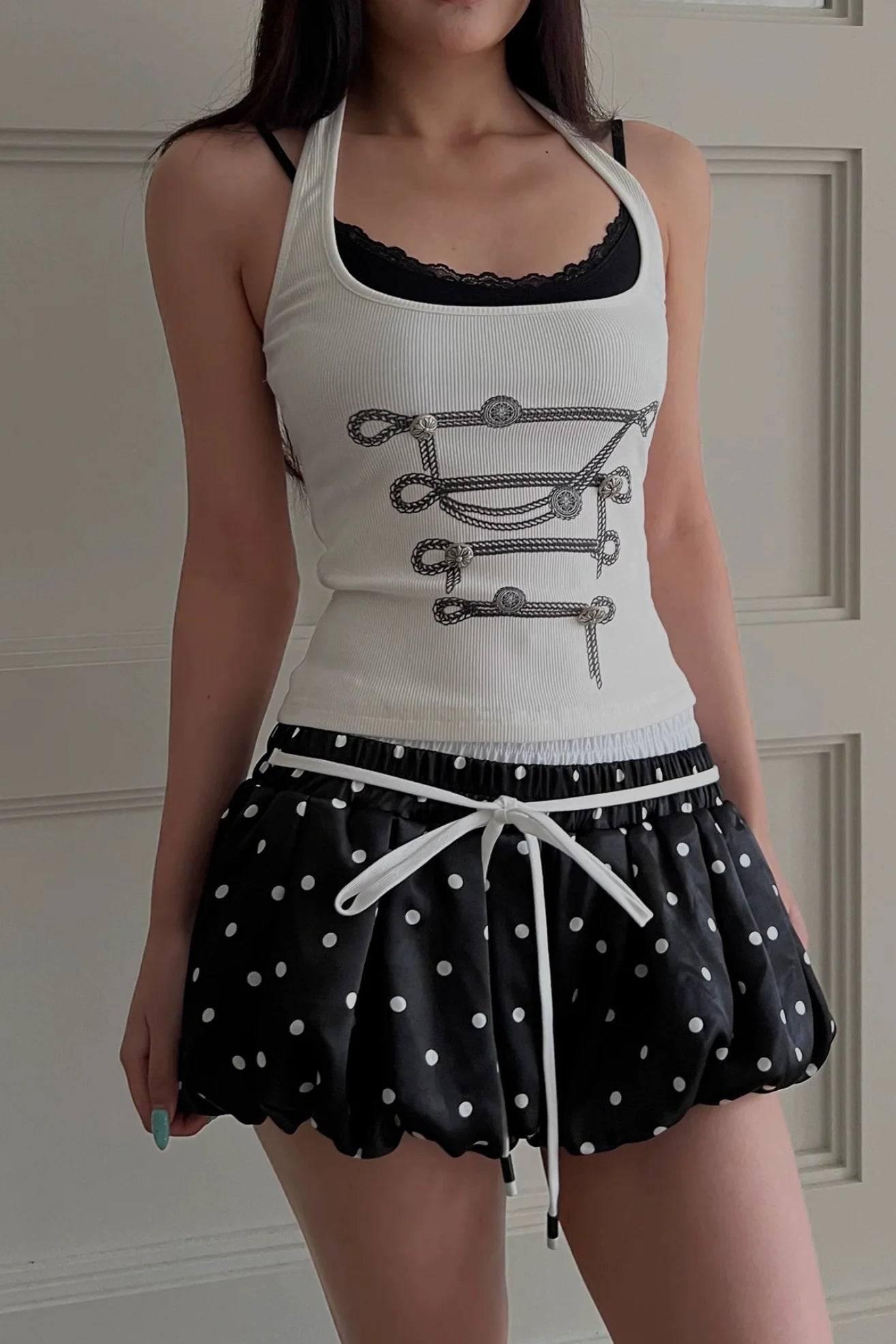 polka dot bubble shorts10005