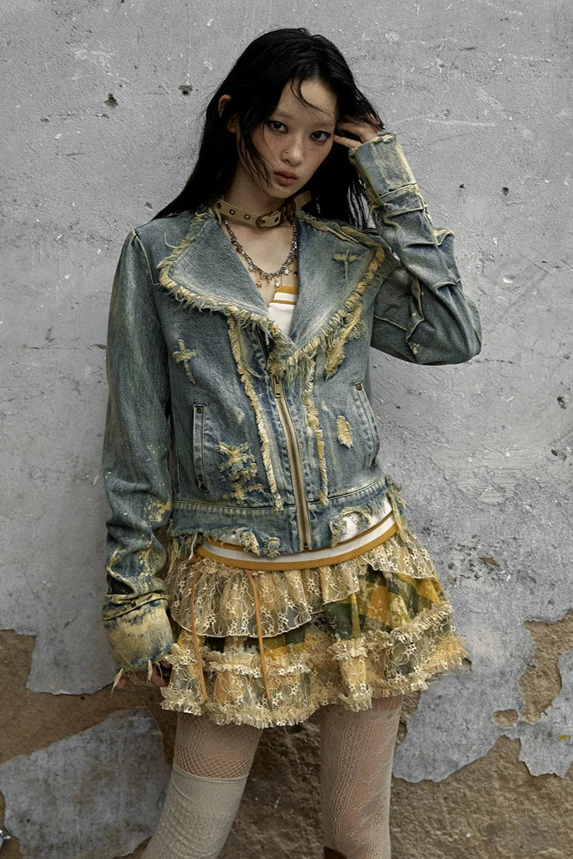 vintage punk denim jacket