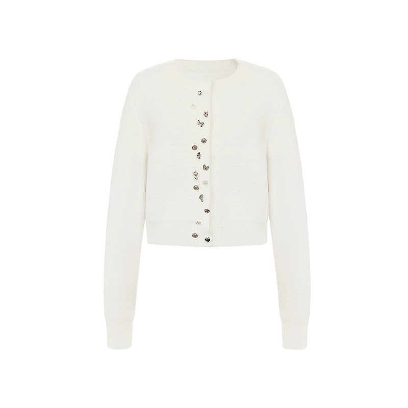 white mohair knit