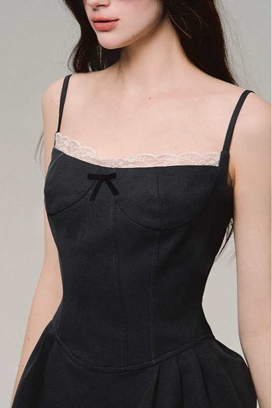 twilight gray lace sling dress
