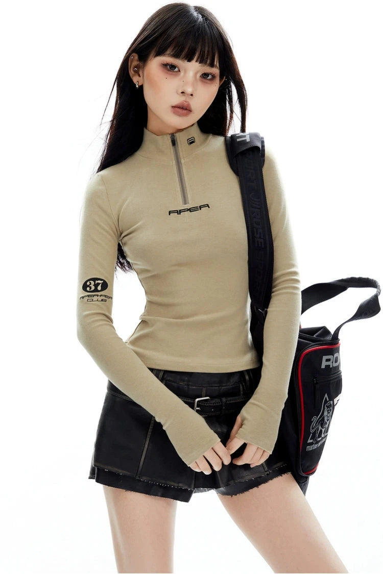 turtl zipper tight shirt