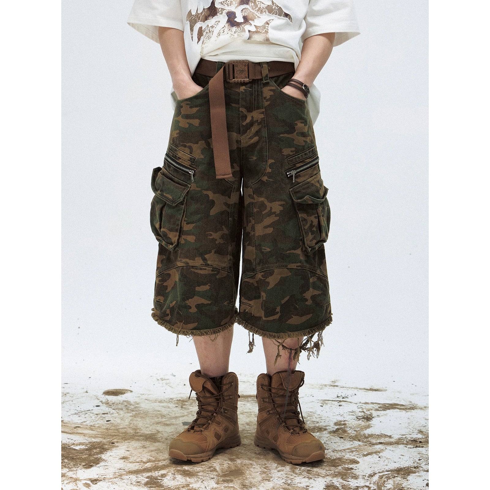 camouflage seven length pants