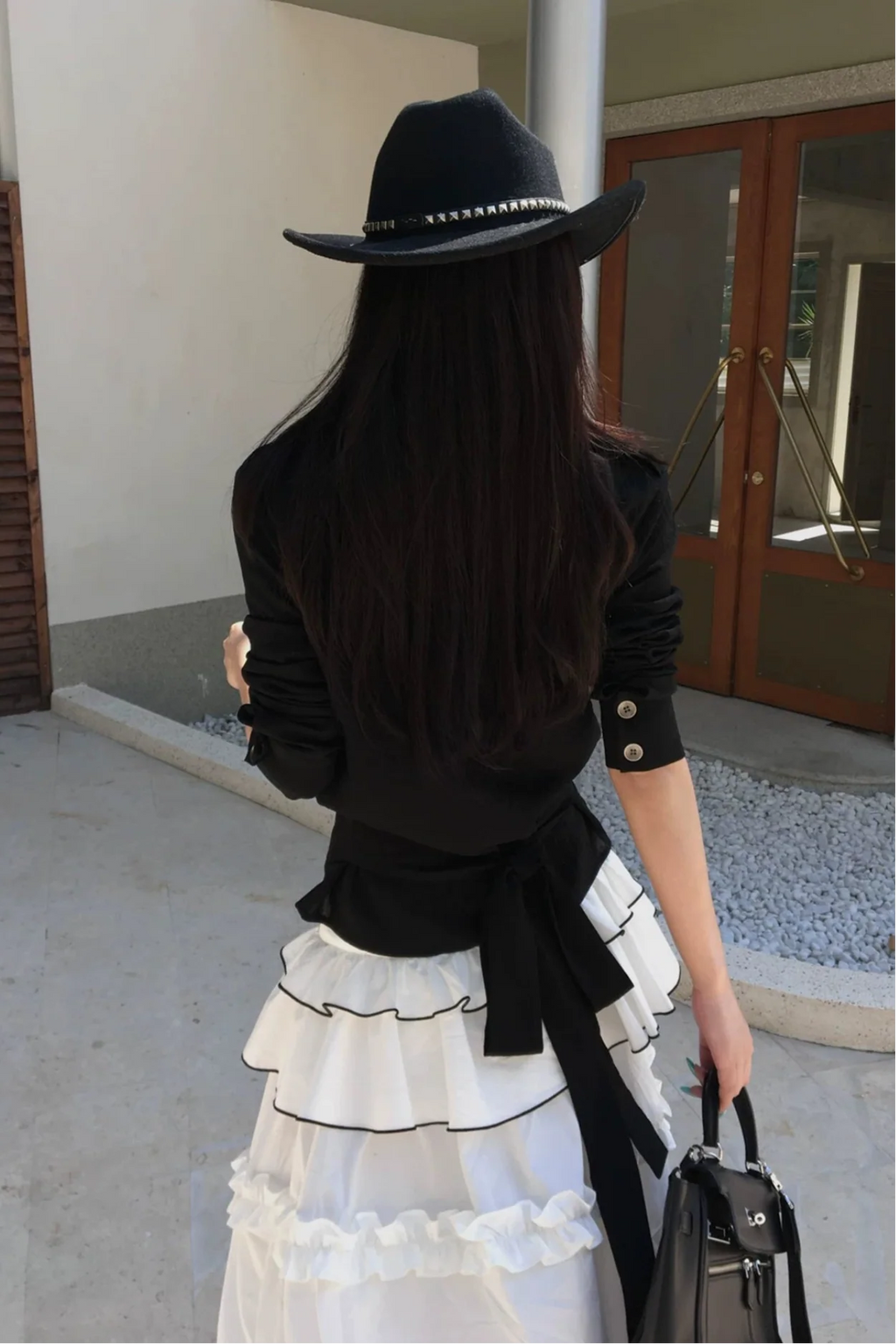 high slit tiered skirt10015