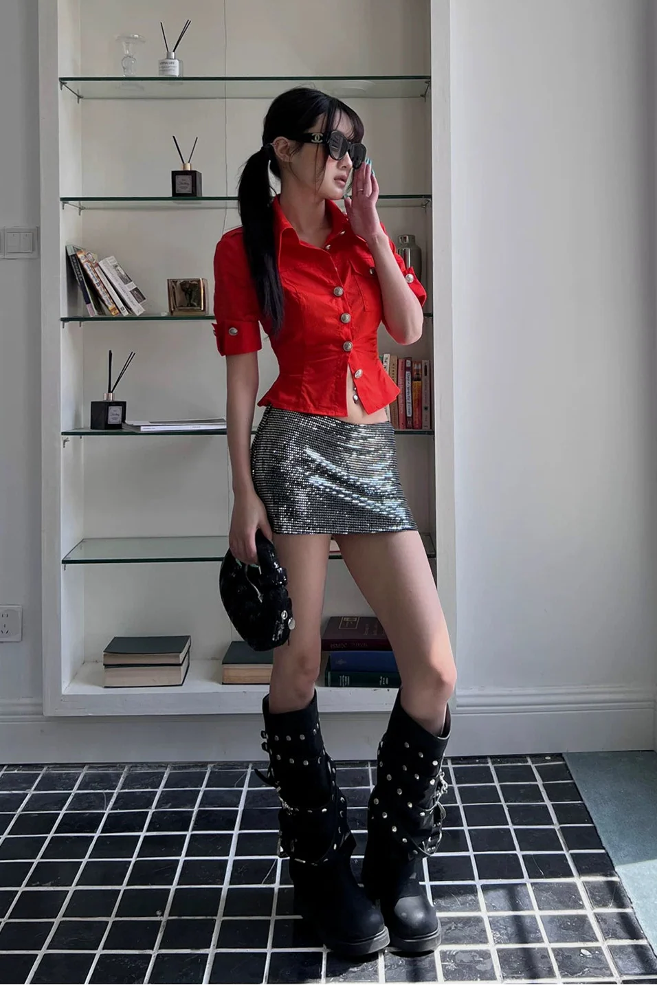 peplum hem short sleeve shirt10012