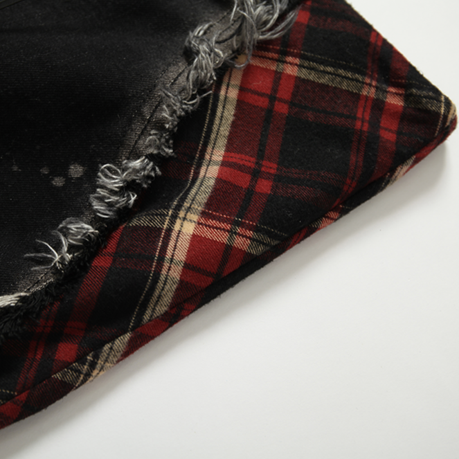 punk plaid denim