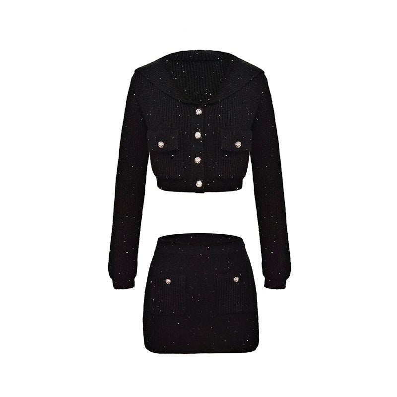 black tweed skirt