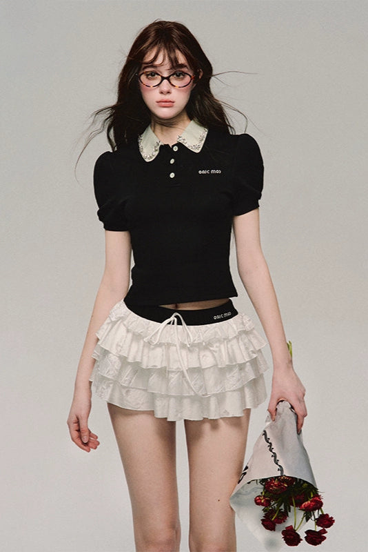 ultra low waist cake puffy skirt