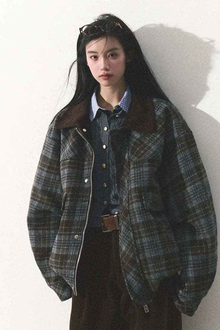 retro check jacket