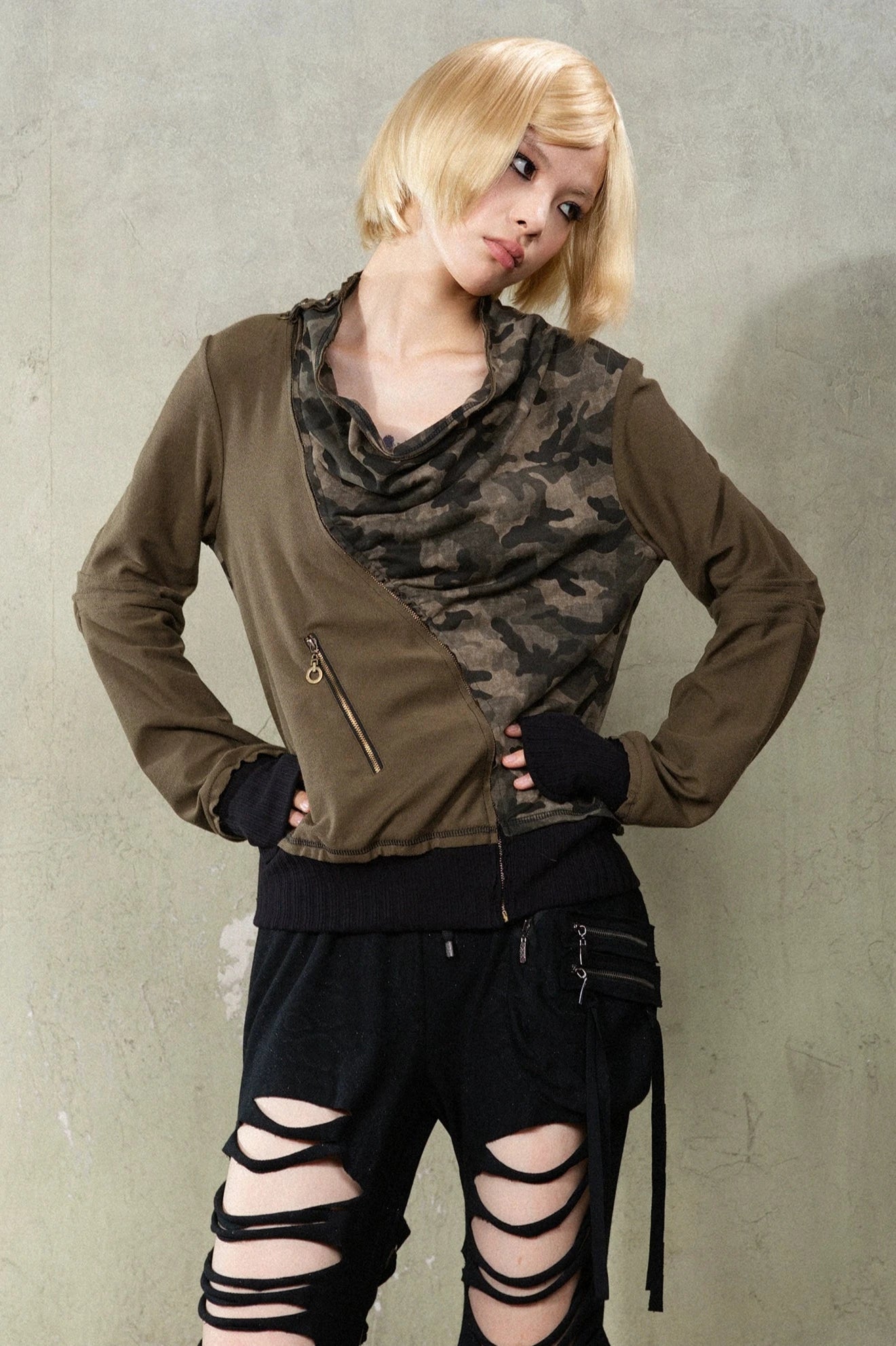 asymmetry camouflage tops