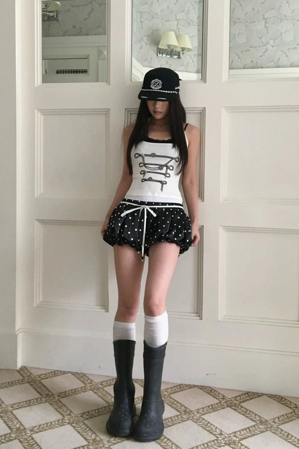 polka dot bubble shorts10005
