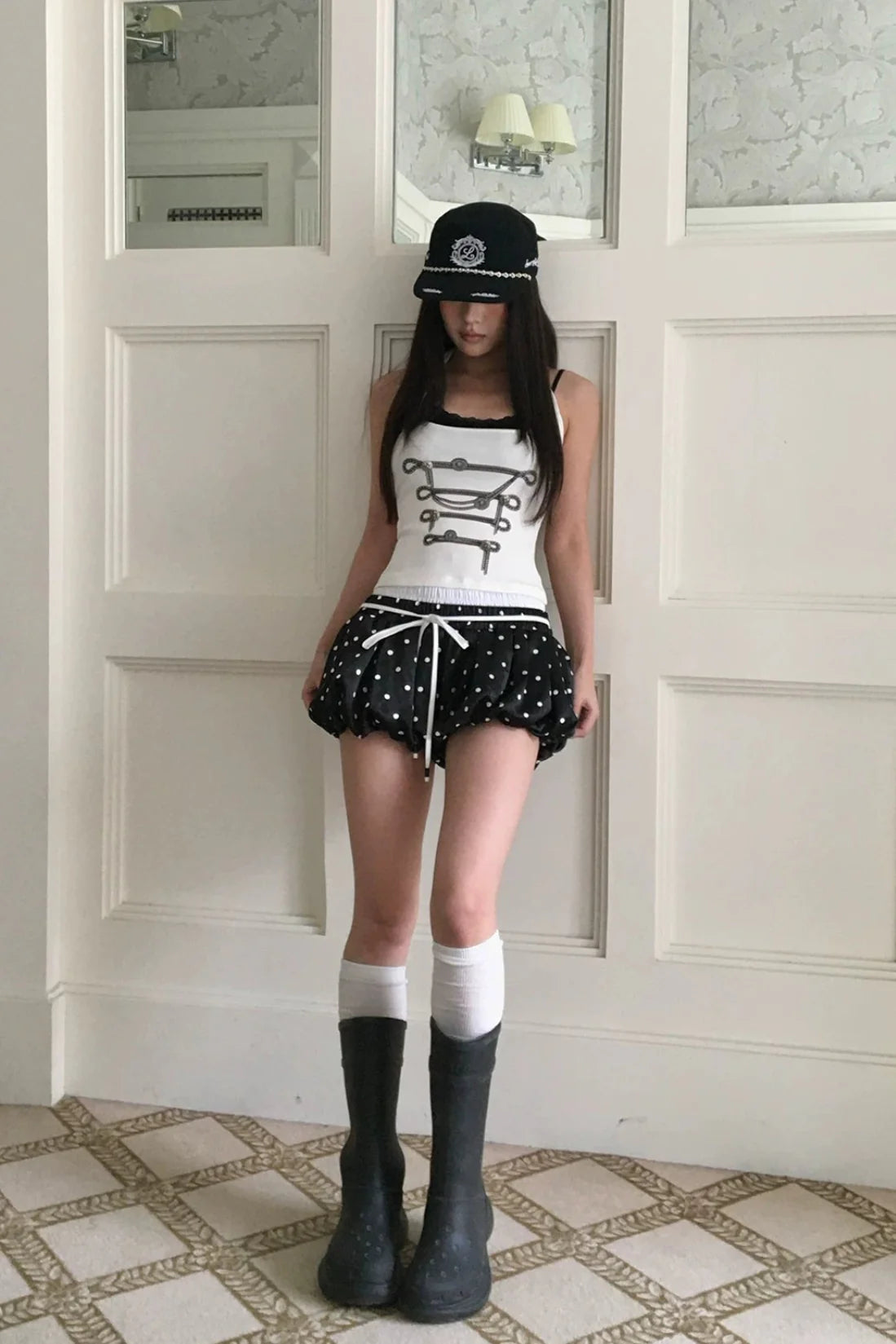 polka dot bubble shorts10005