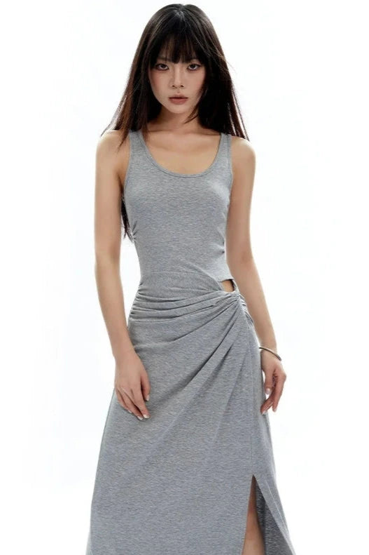 spicy girl pleated sleeveless summer dress