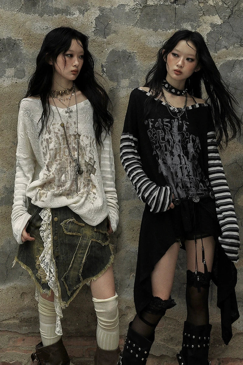 dark street punk slouchy tops