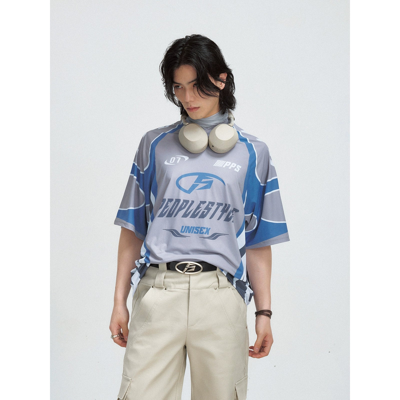 camiseta deportiva de nailon con letras