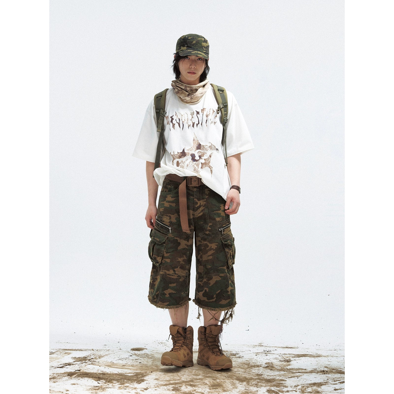 camouflage seven length pants