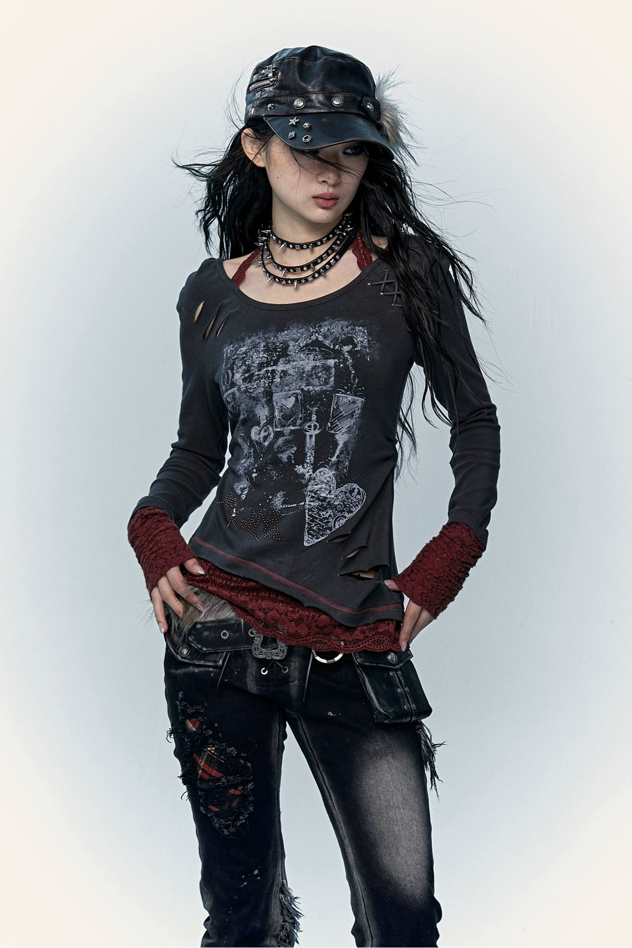 punk lace shirt