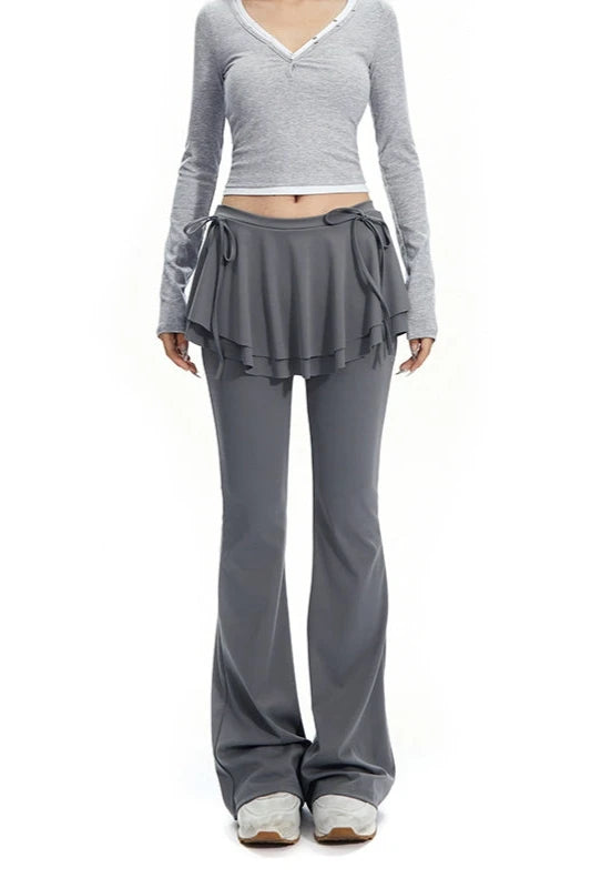 Balletcore flared skirt pants