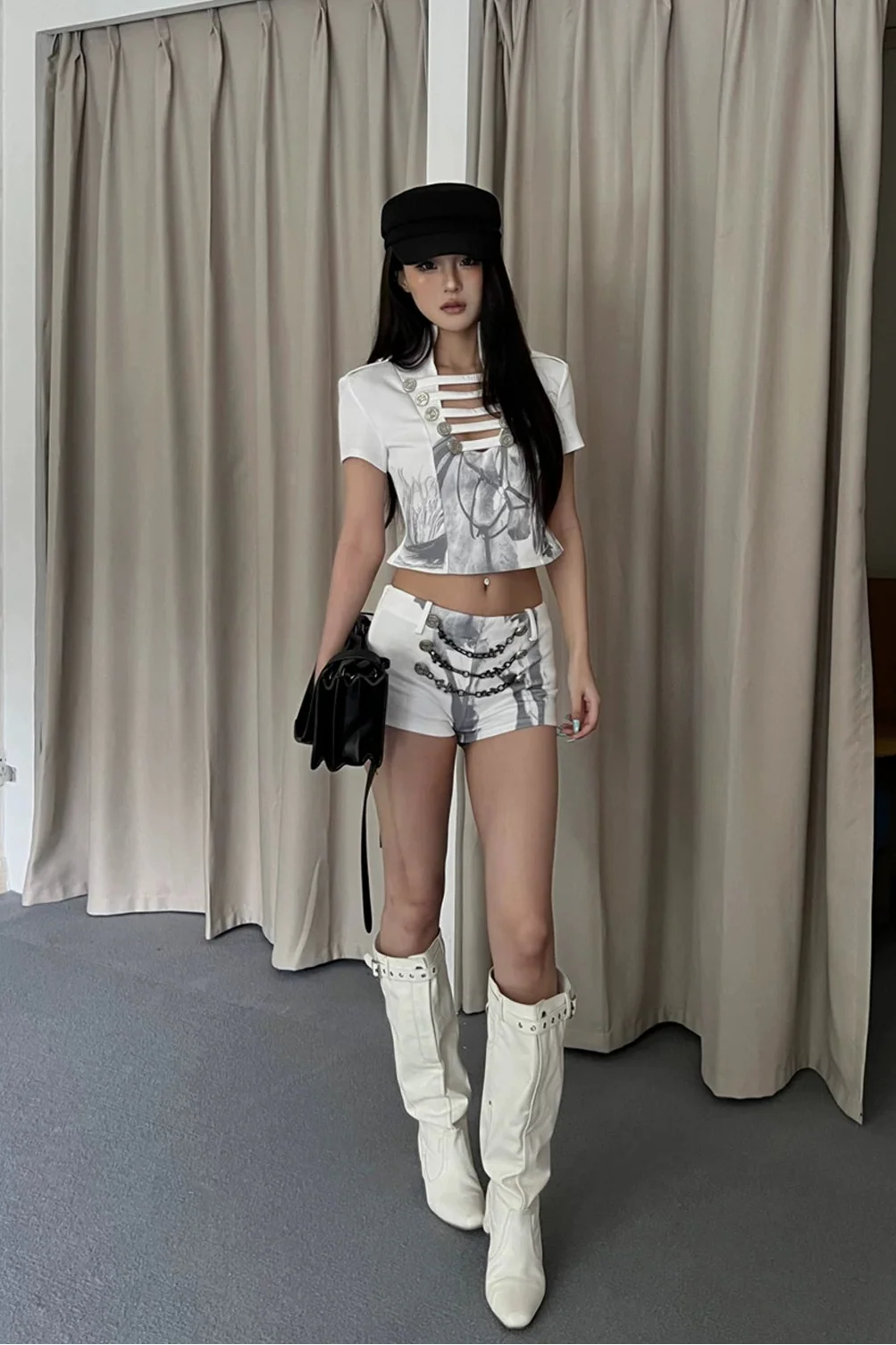 metal chain hot pants10032