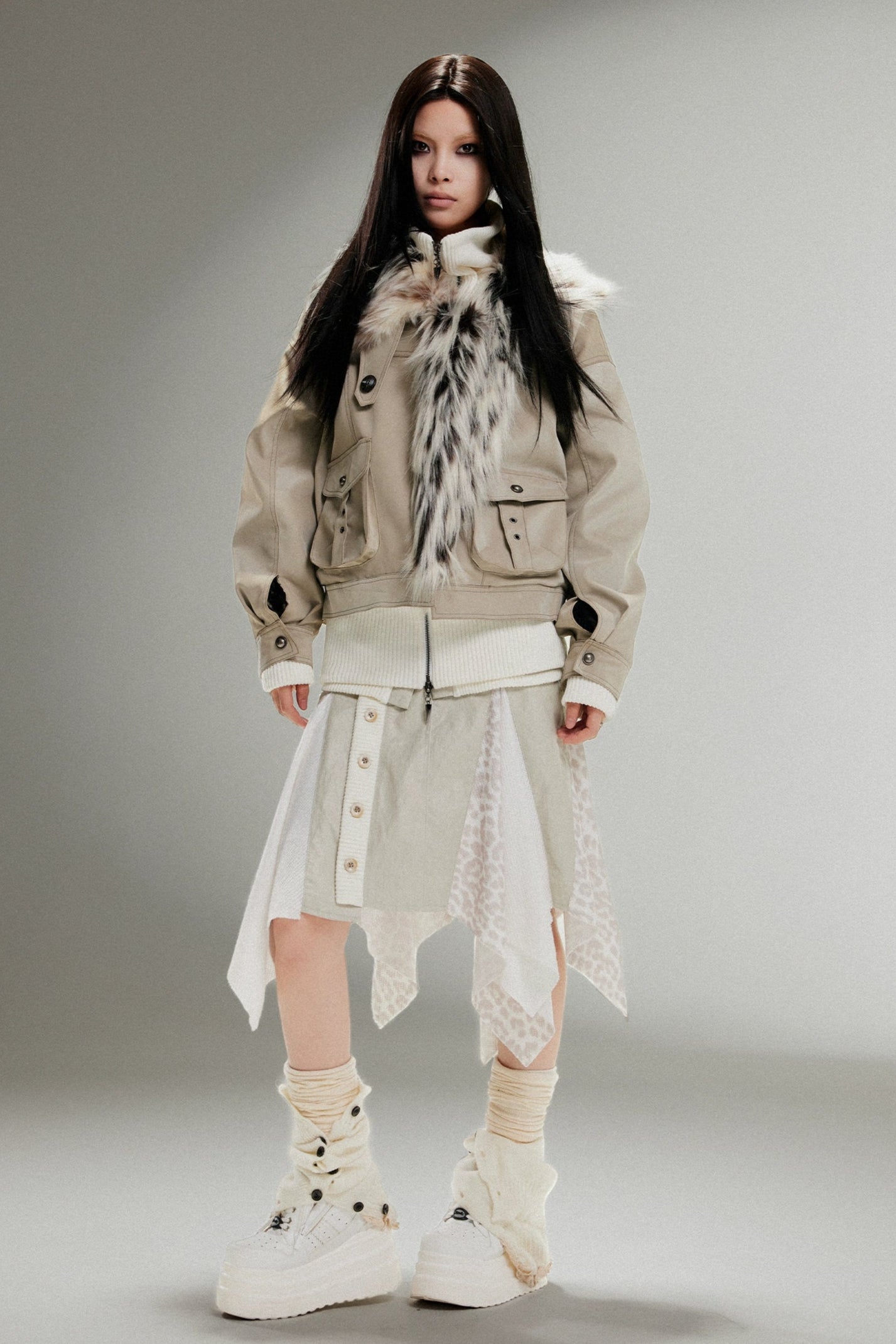 rock fur leather jacket